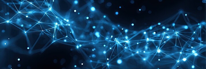 Abstract Network of Light and Blue.