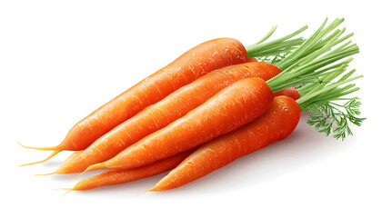 Set of ripe carrots isolated on transparent background