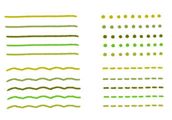 カラフルな手描きのラインセット