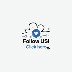 Follow us  text share business social media design template