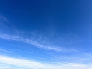 Gently cloudy sky with copy space