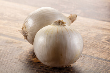 Ripe juicy white onion bulb