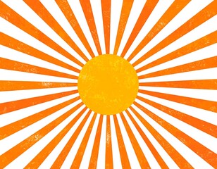 Radiant orange sunburst design
