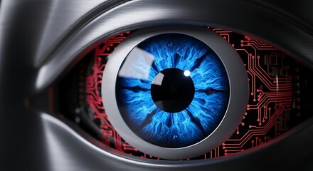 Cybernetic Eye with Circuitry Detail