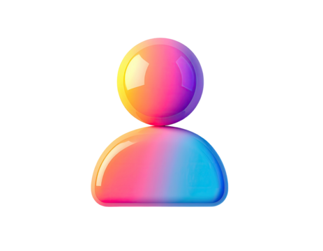 Colorful, glossy user icon, abstract profile