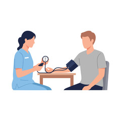 Obraz premium Nurse Checking Blood Pressure Patient