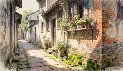 Ancient Alley in Morning Light