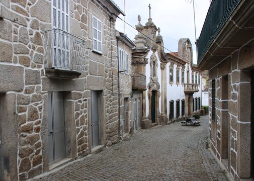 Street scene in the small village of Freixo de Numao, Portugal.