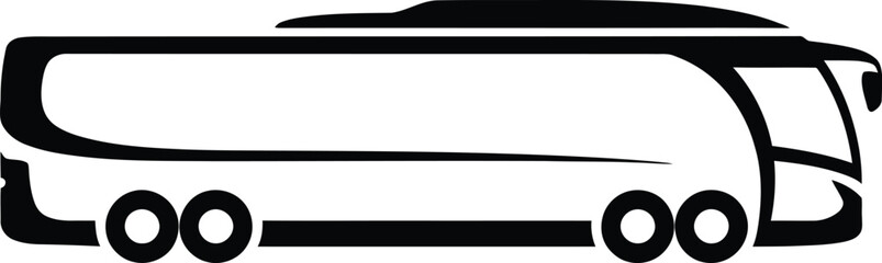 Obraz premium Modern Bus Silhouette Illustration for Public Transportation and Travel Services