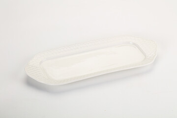 White ceramic empty plate dishware