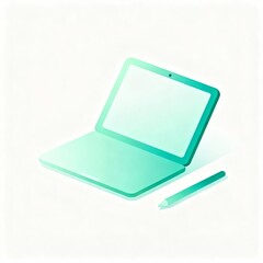 Digital Tablet Minimalist Vector Icon – Pastel Gradient Remote Work Essentials
