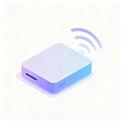 Portable Wi-Fi Device Vector Icon – Minimalist Pastel Gradient for Remote Work