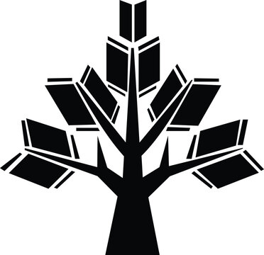 Abstract tree of books, a symbolic image of knowledge.