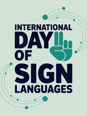 International Day of Sign Languages with Hand Gesture Icon