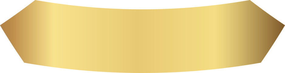 Wavy Ribbon Gold Label Banner — Luxury Metallic Badge for Premium Promotion
