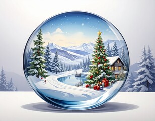 christmas tree in the snow