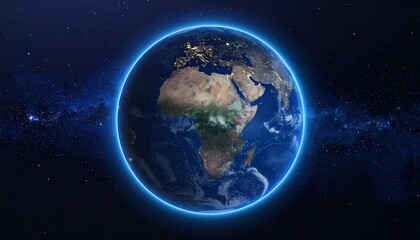 Fototapeta premium Earth shining quietly in deep space