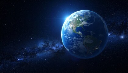 Fototapeta premium Earth shining quietly in deep space