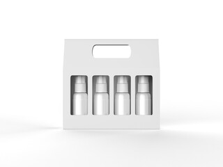 Perfume gift box blank template, 3d illustration.