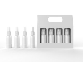 Perfume gift box blank template, 3d illustration.