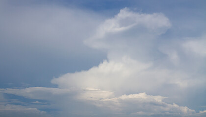 Obraz premium background of blue sky with the white cloud fluffy