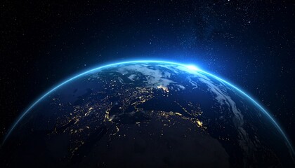Obraz premium Earth shining quietly in deep space