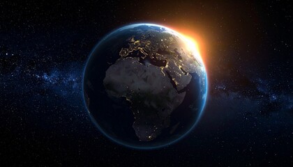 Fototapeta premium Earth shining quietly in deep space