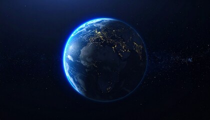 Obraz premium Earth shining quietly in deep space