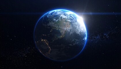 Obraz premium Earth shining quietly in deep space