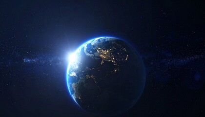 Obraz premium Earth shining quietly in deep space