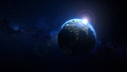 Obraz premium Earth shining quietly in deep space