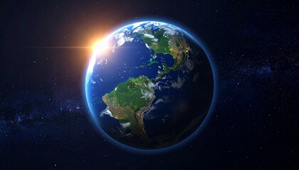 Fototapeta premium Earth shining quietly in deep space