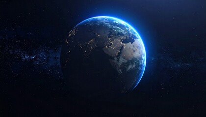 Obraz premium Earth shining quietly in deep space