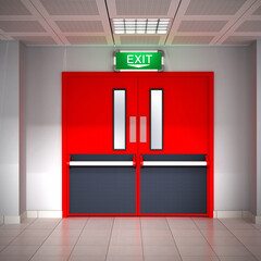 Fire door. Fire safety door. Emergency door. Fire emergency door 