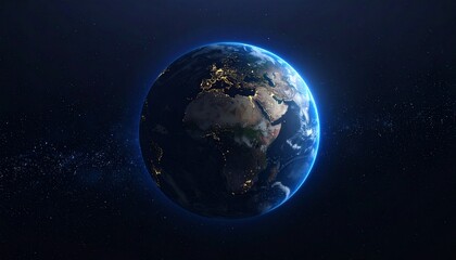 Obraz premium Earth shining quietly in deep space