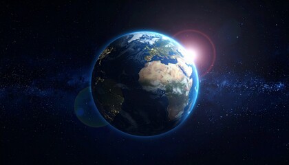 Obraz premium Earth shining quietly in deep space