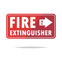 Fire extinguisher location sign. Fire safety tools location symbol. Fire extinguisher cabinet symbol. 
