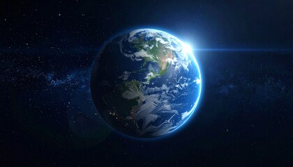 Fototapeta premium Earth shining quietly in deep space