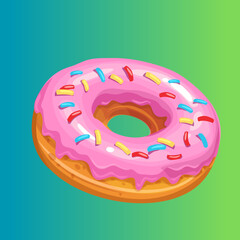 donut with sprinkles isolated on white
