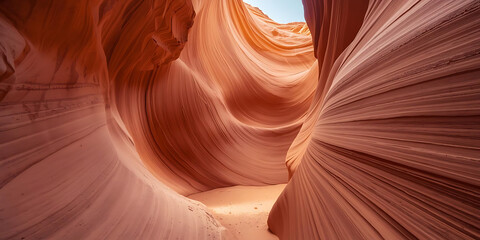 Wavy Layered Sandstone Canyon Walls in Warm Light