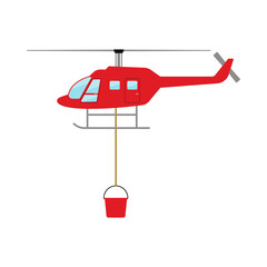 Fire service helicopter icon. Firefighting helicopter 
