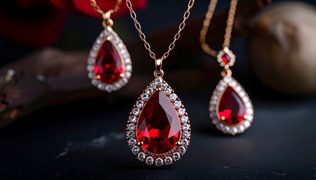 Elegant ruby pendant necklaces