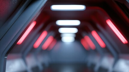 futuristic sci-fi corridor background with neon lights