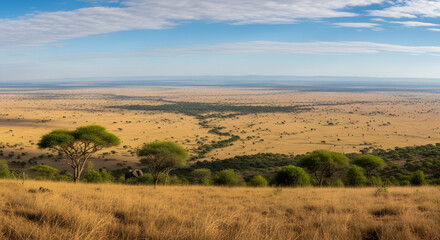 Fototapeta premium Serengeti Savannah Vast Landscape and Rolling Hills