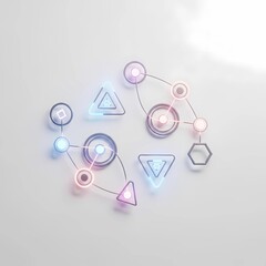 Futuristic AI Machine Learning Neural Network Icon Vector