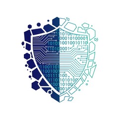 Cybersecurity Data Protection Shield Icon Vector