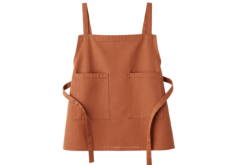 Isolated orange kitchen apron, workwear clothing, culinary garment for cooking protection