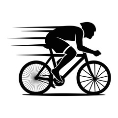 Obraz premium Dynamic vector cyclist, displaying speed, performance, optimization; an AI-inspired digital athlete for sports design.