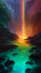 rainbow over the sea