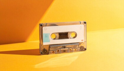 Fototapeta premium Retro cassette sensibility staying above the sunburst 